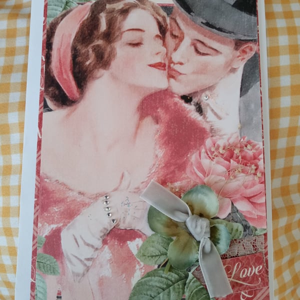 Vintage-style Wedding Card - Pretty Wedding Card 