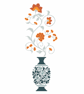 160 - The Huntington Vase Cross Stitch Pattern: Victorian Chinoserie Flower Vine - Image 1