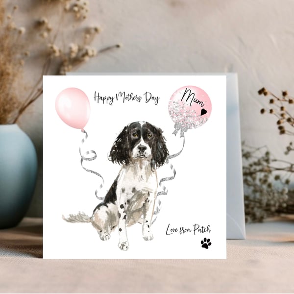 Personalised Card for Mothers Day - For Dog Mums