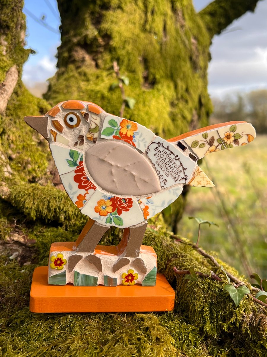 Bone china Mosaic Bird ornament