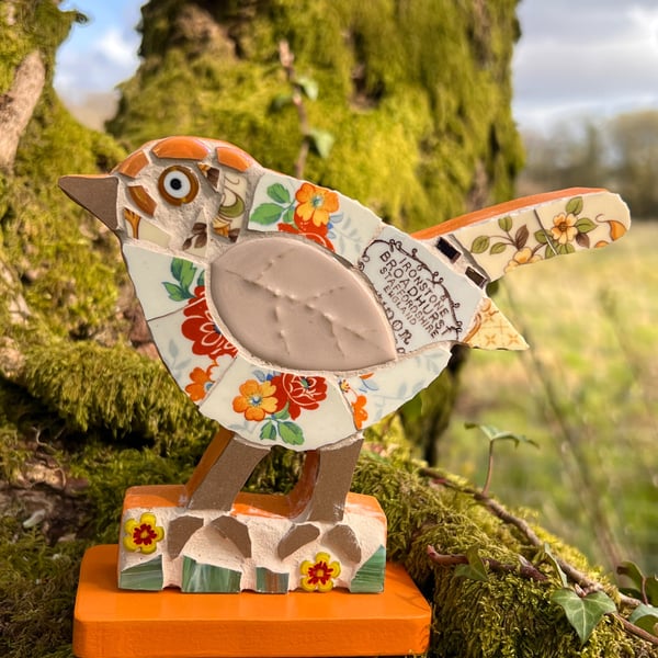 Bone china Mosaic Bird ornament