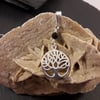 Sterling Silver Tree of Life and Black Agate Necklace (birthstone customisable)