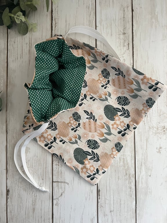 Fabric Drawstring Bag: Fully Lined Reusable Gift Bag, Toiletries Bag, Travel Bag