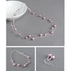 Dusky Pink Jewellery Set - Floating Pearl Necklace, Bracelet and Stud Earrings