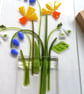 Spring floral illuminated panel, everlasting bouquet, glass art.  - Image 4