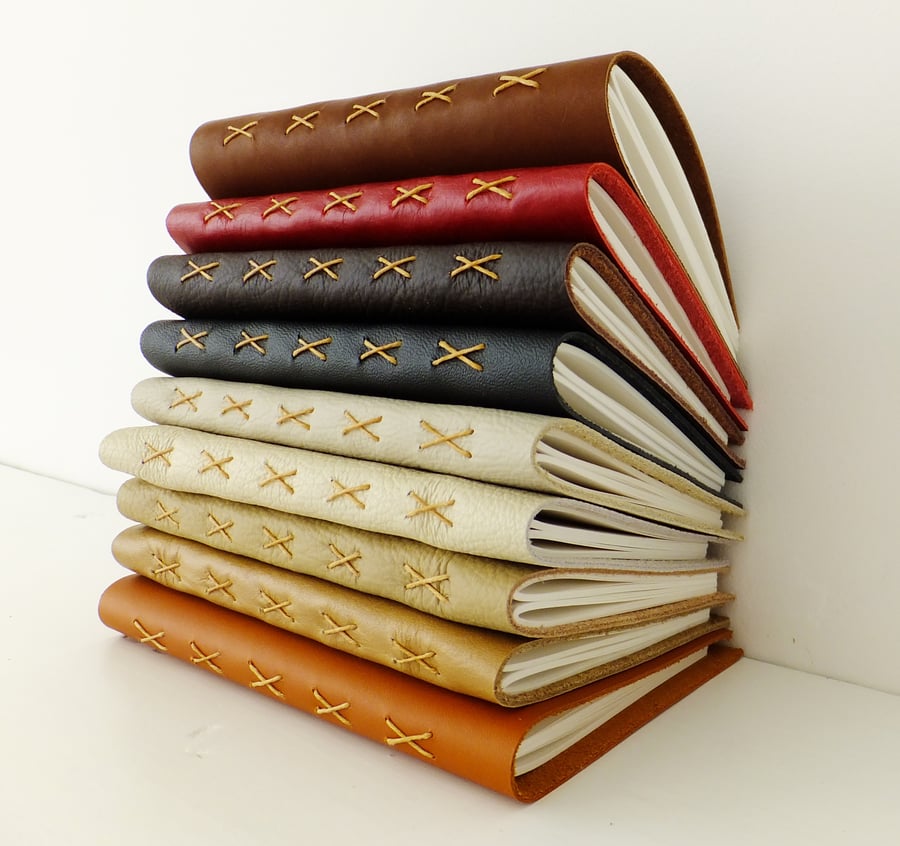 Kisses Leather Journals, Leather Notebook, Hand sewn notebook