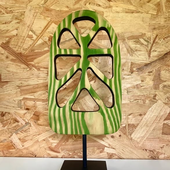 "Monstera" - abstract wooden sculpture 