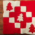 Diane's Festive Red & White Checkerboard Christmas Tree Blanket