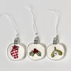 Three Wool Felt Christmas Baubles - Hanging Decorations