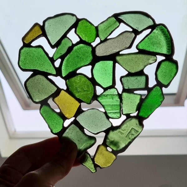 Sea glass mosaic suncatcher 