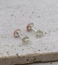 Sterling Silver Stud Earrings with 6mm Rhodochrosite Striped Gemstones. - Image 8
