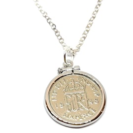 1948 76th Birthday Anniversary sixpence coin pendant plus 20inch SS chain gift