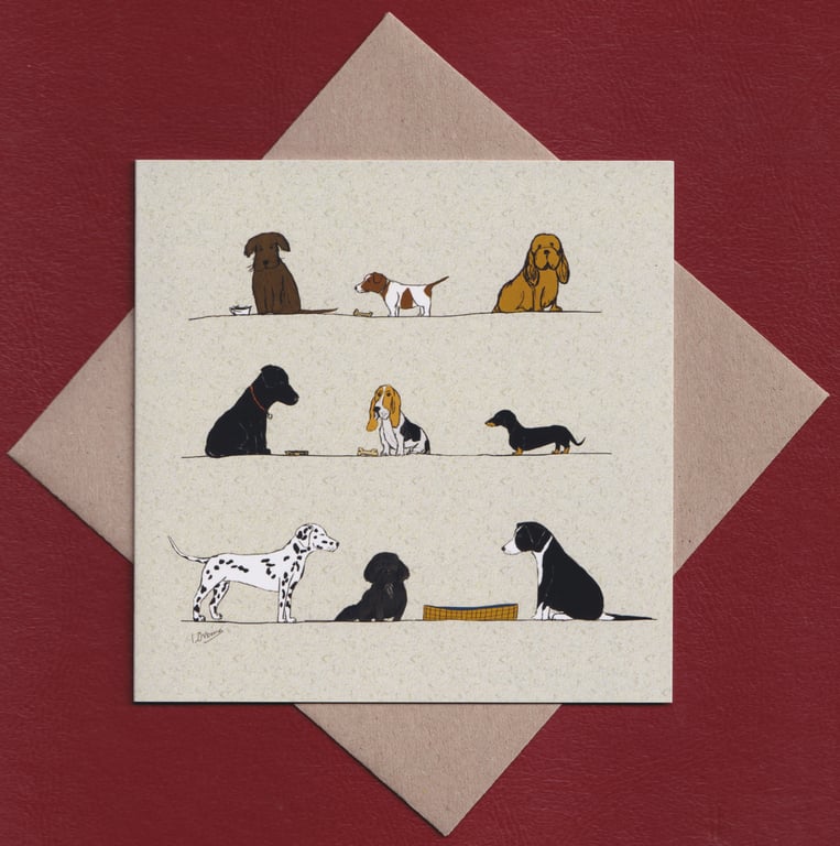 Dogs - greetings card - birthday card