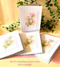 Honeysuckle A6 Note Card Set, June Birth Flower Botanical Note Cards, Set of 4