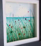 Sea Glass Poppy Coastal Art, Original Beach Watercolour, One-of-a-Kind Handmade - Image 8