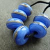 blue wrapped lampwork glass beads