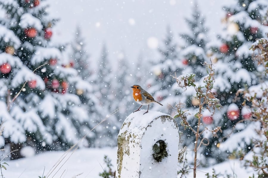 Robin on Post Norfolk Christmas Greeting Card A5