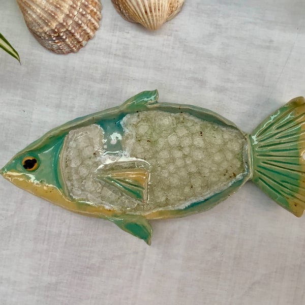 Decorative Fish with crackled glass  