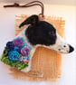 Needle Felted Greyhound Brooch