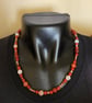 Carnelian stone necklace with sterling silver - Image 2