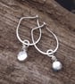 Earrings, Recycled Sterling Silver Pebble Earrings - Image 1