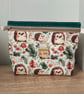 Hedgehog zipped Purse, makeup, cord Storage tidy.
