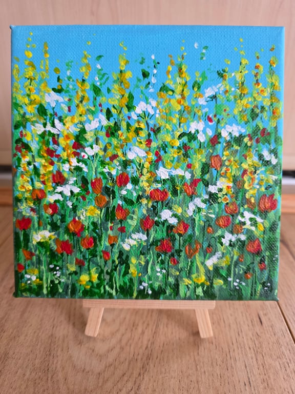 'Floral Flames' original mini canvas