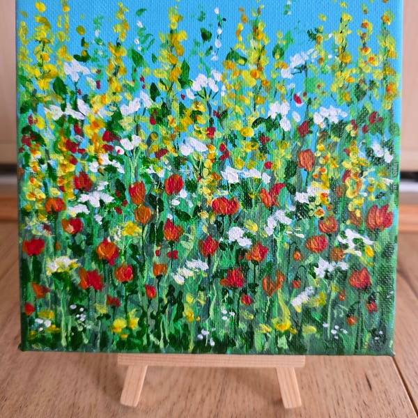 'Floral Flames' original mini canvas