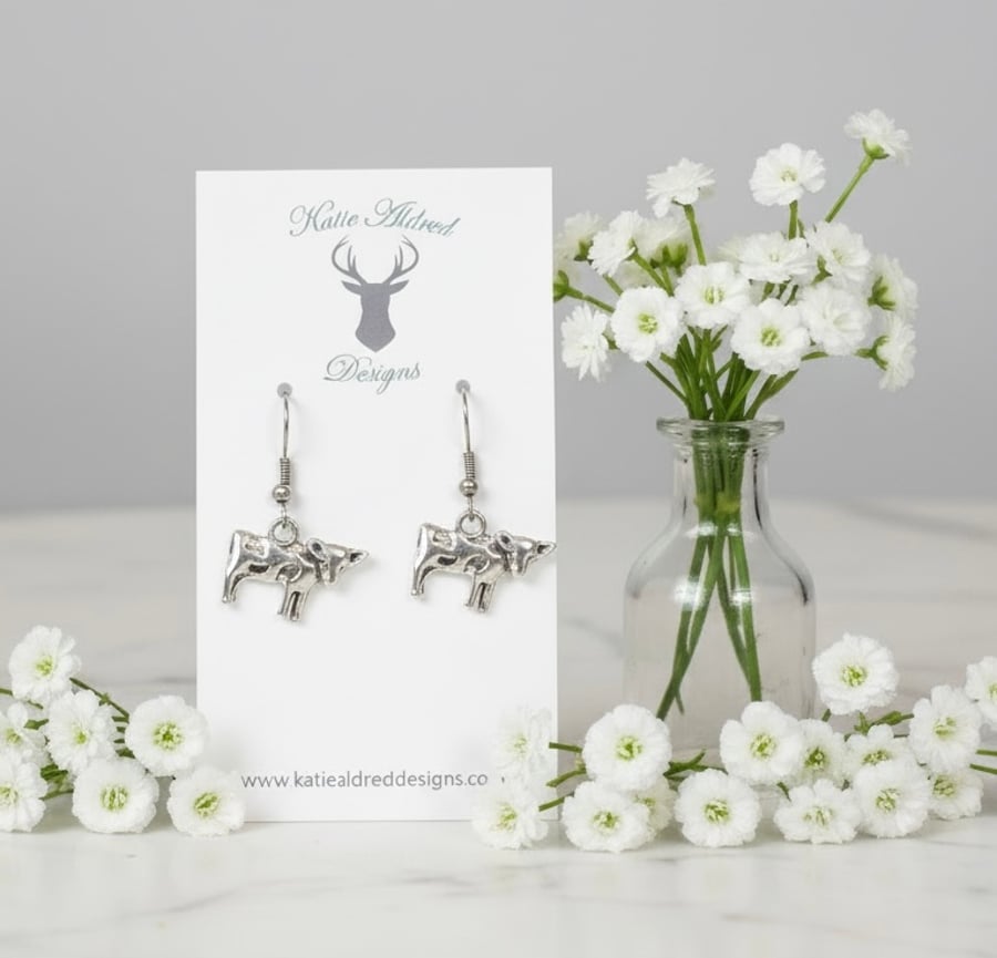 Charm Earrings - Cow