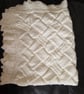 Hand Knit Baby Blanket - Cream - Image 3