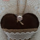 Pretty felt and lace hanging heart