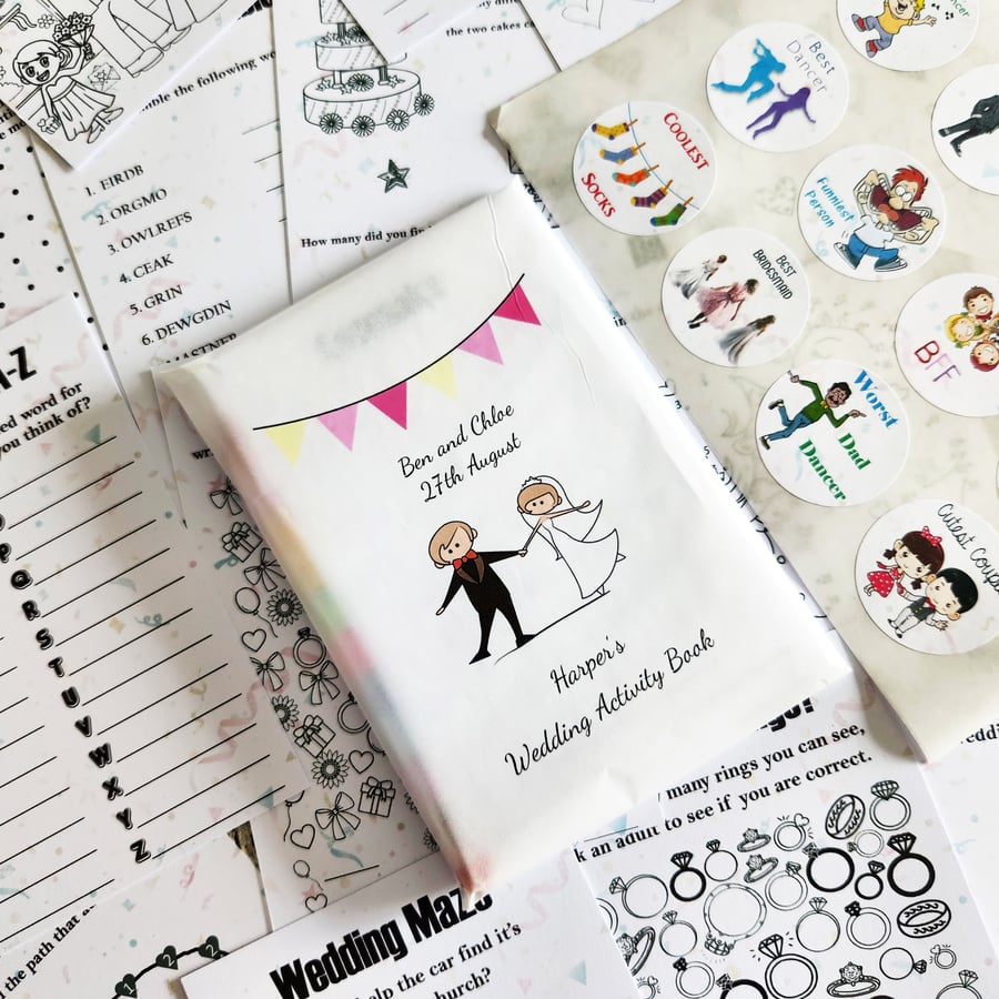 Wedding Activity Pack Book Favour for Kids Folksy