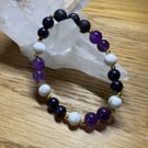 Amethyst, Howlite & Blue Sandstone Diffuser Aromatherapy Bracelet