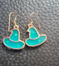 Witch hat earrings -green - Image 2