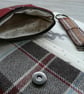 Brown and taupe bi fold tweed wallet, coin purse, keyring and wallet gift set - Image 4