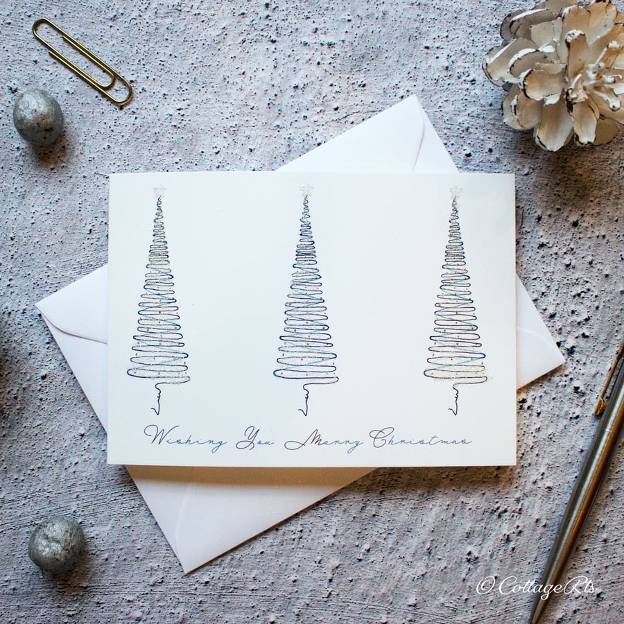 Three Christmas Tree Christmas Card Designed By CottageRts
