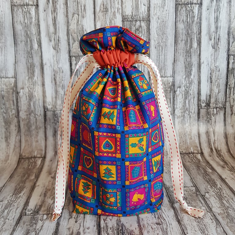 Small Sized Funky Christmas Reusable Gift and Storage Bag