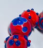 Handmade orange and blue lamp work glass beads - Image 3