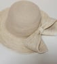 Handmade Beige Sun Hat with Bow - Image 5