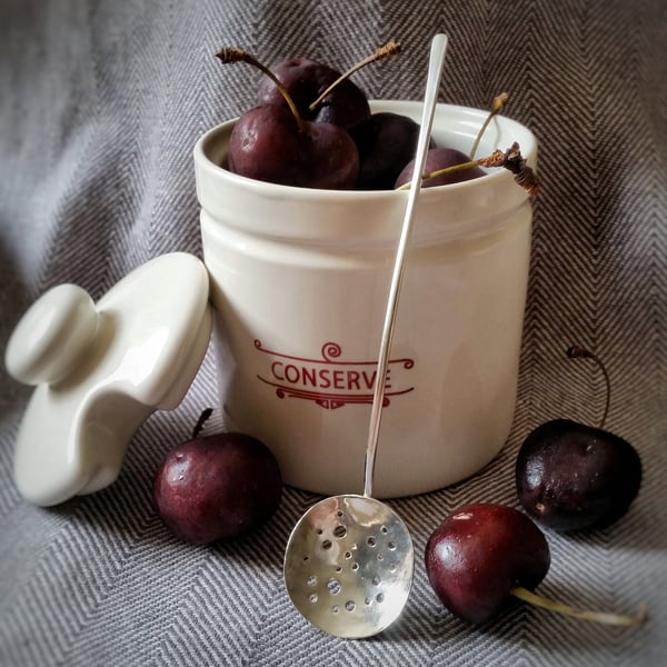 Sterling silver organic feel small spoon . Handmade anniversary  wedding gift