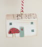 Set of 2 Wooden Festive House Hanging Decorations - Image 4