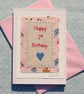 Pretty 1st Birthday card for a special little girl! Hand-stitched keepsake - Image 3