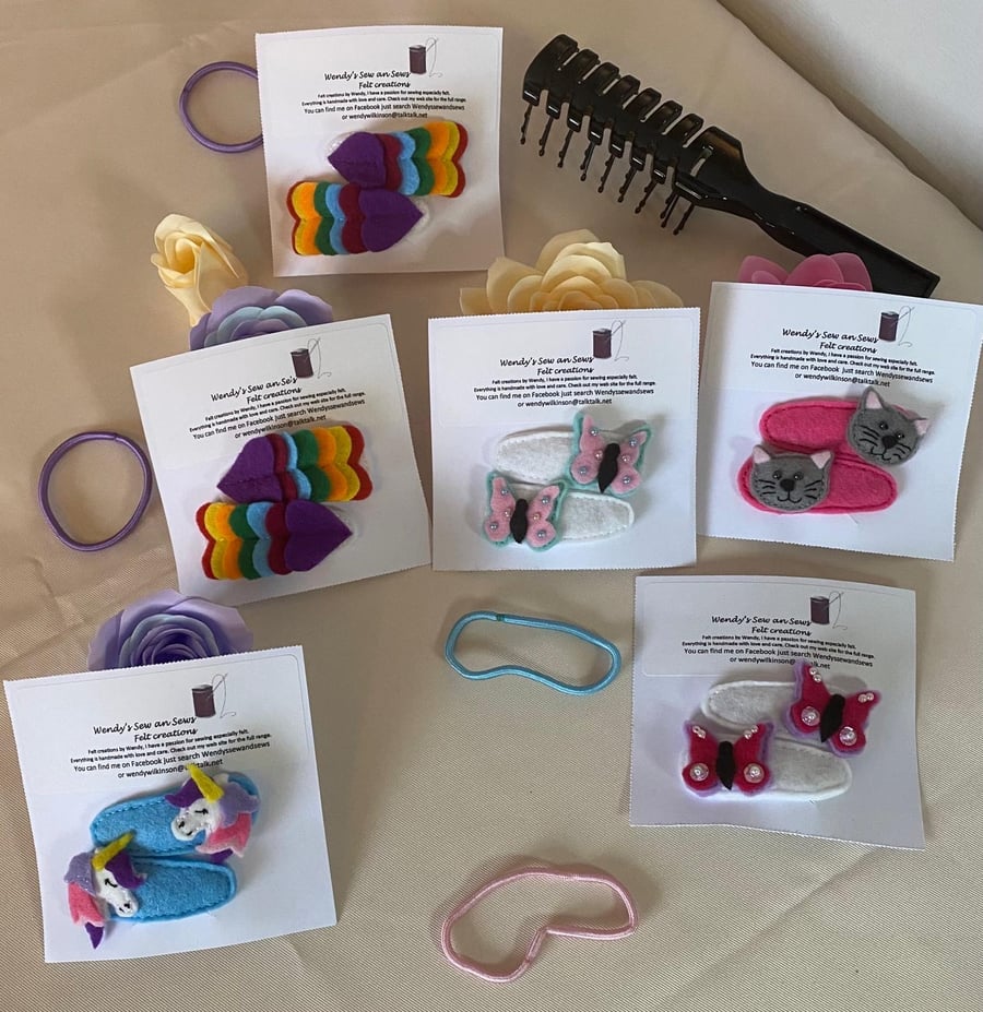 Beautiful Hand Stitched Hair slides