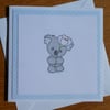 Koala Holding A Rose Blank Card