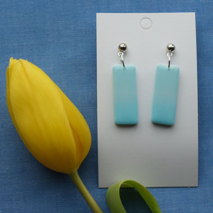 Small Rectangle Gradient Drop Earrings