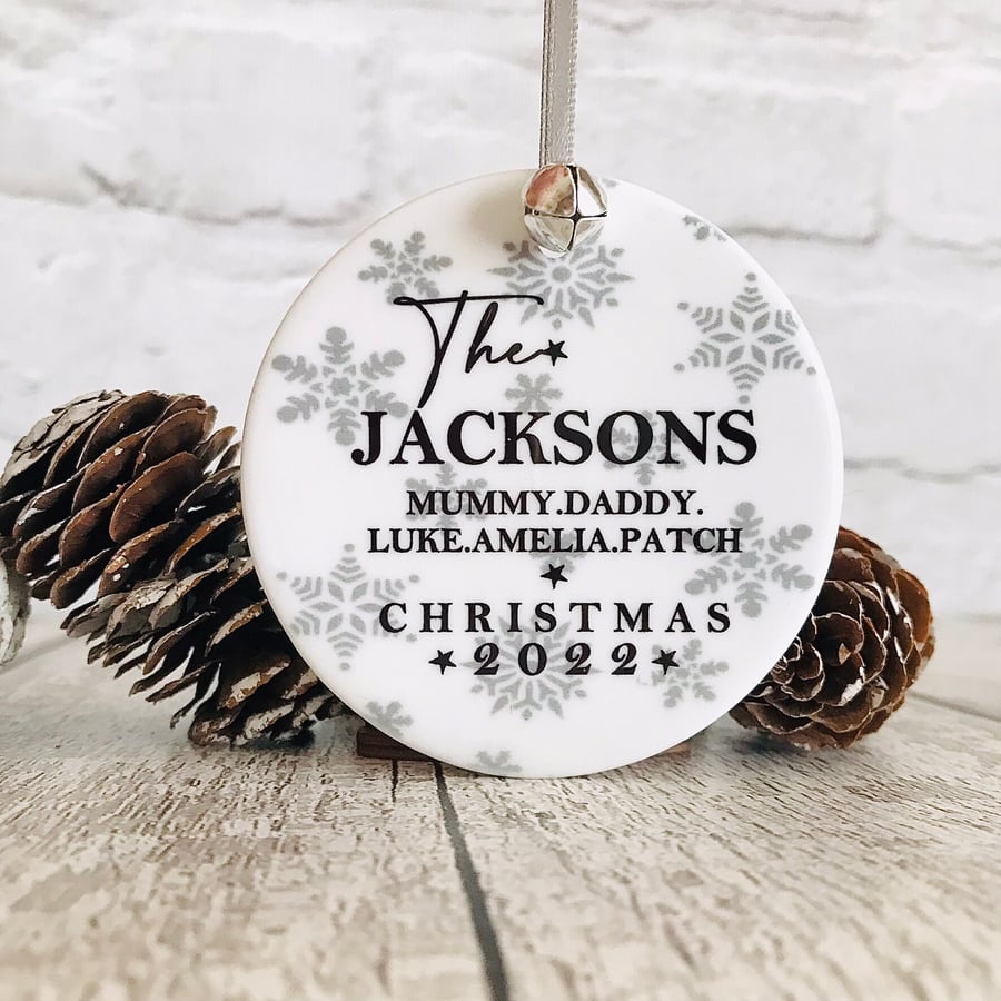 Christmas at the family bauble, family christmas decoration, Christmas tree 2023