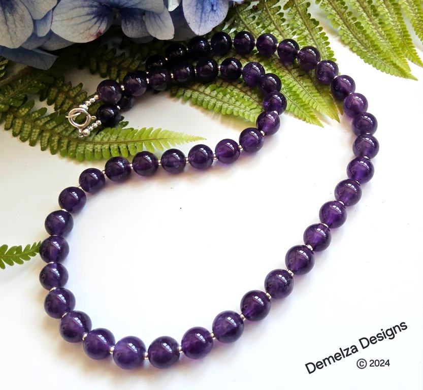 Zambian Amethyst AA Grade 160cts Sterling Silver Necklace