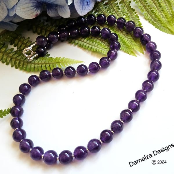 Zambian Amethyst AA Grade 160cts Sterling Silver Necklace