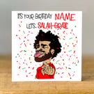 Personalised Mo Salah Birthday Card, Greeting Card, Football, Fan, Son, Dad, Bro