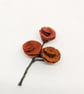 Small felted flowers posy brooch in shades of orange - vintage inspired - Image 3